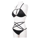 Sst009 Punk 4 Point Star Bikini Swimsuit Set