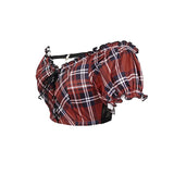 Sst019C Scottish Red Plaid Swimsuit Blouse