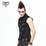 Wt061 Distressed Heavy Metal Men Vest