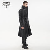 Trench-coat en simili cuir punk 'Villain Blues' (Noir)