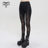 Legging gothique imprimé 'Across The Ocean' avec chaîne