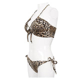 Sst017 Leopard Printed Swimsuit Set