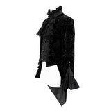 Devil Fashion Paisley Court Pattern Stand Collar Black Gothic Men Jacket