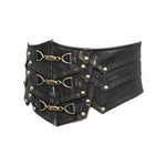 Metallic Bronze Steampunk Rock Men Leather Belts
