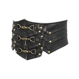 Metallic Bronze Steampunk Rock Men Leather Belts