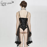 Translucent Rose Lace Sexy Ladies Gothic Jumpsuits With Swing